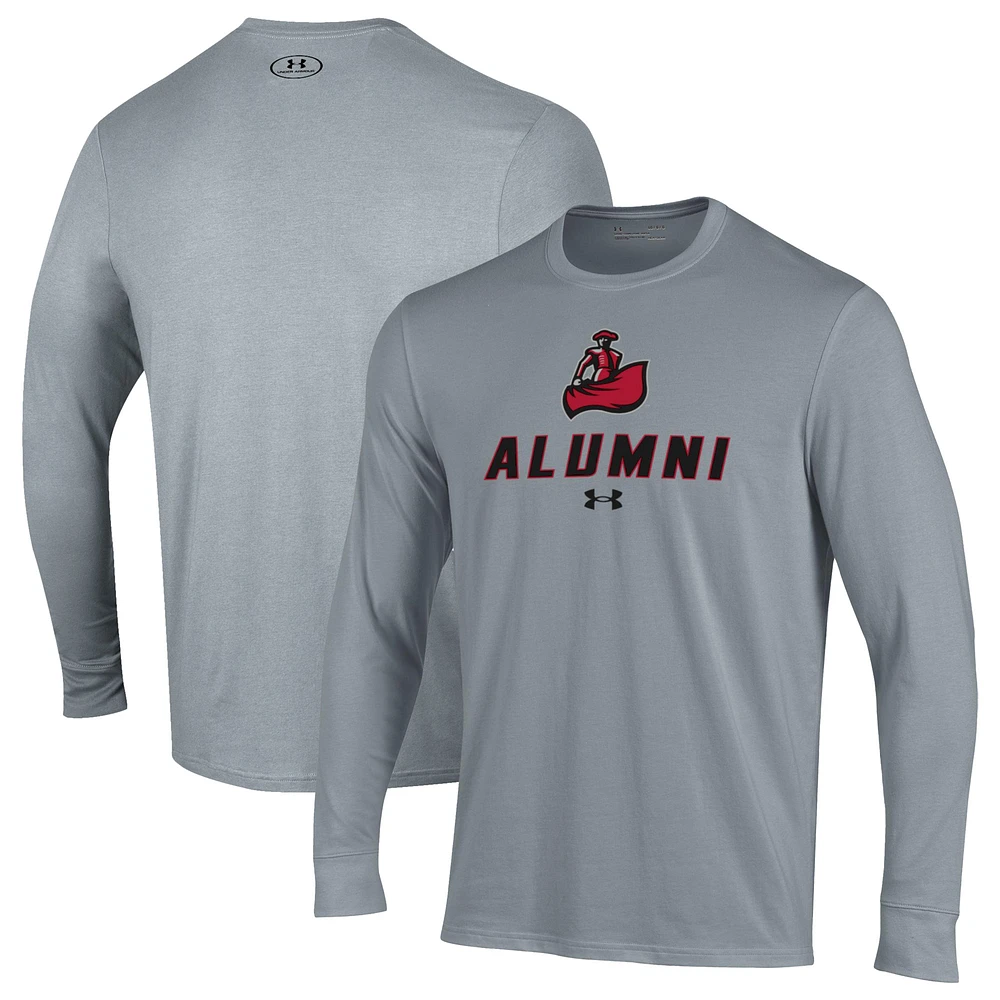 Men's Under Armour Gray Cal State Northridge Matadors Alumni Performance Long Sleeve T-Shirt