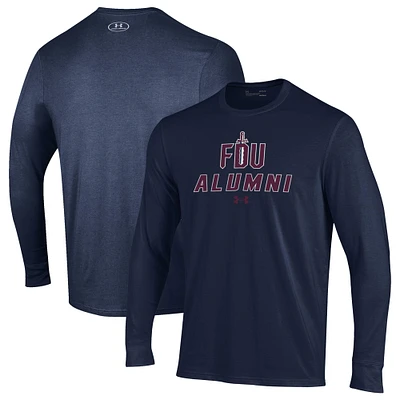 Men's Under Armour Navy Fairleigh Dickinson Knights Alumni Performance Long Sleeve T-Shirt