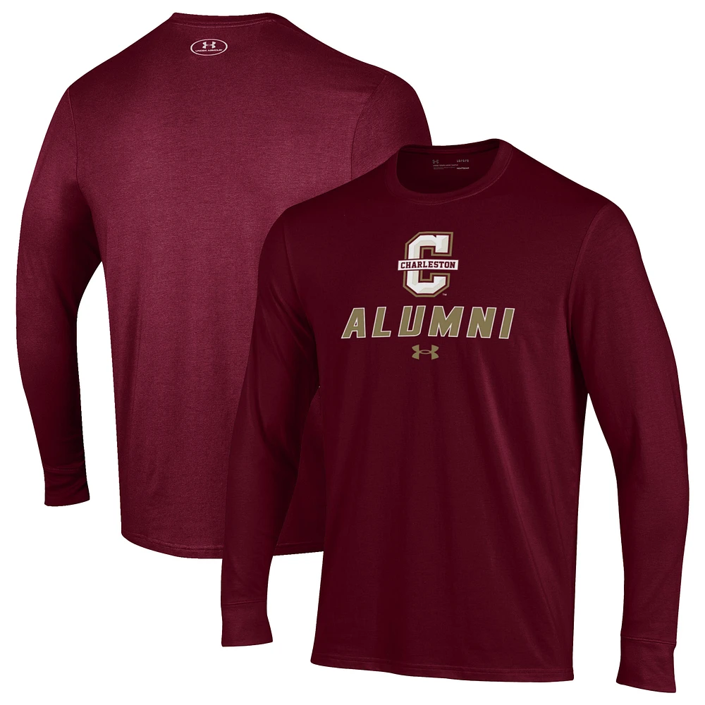 Men's Under Armour Maroon Charleston Cougars Alumni Performance Long Sleeve T-Shirt
