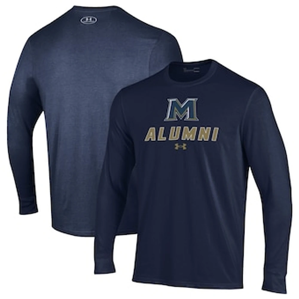 Men's Under Armour Navy Mount St. Mary's Mountaineers Alumni Performance Long Sleeve T-Shirt