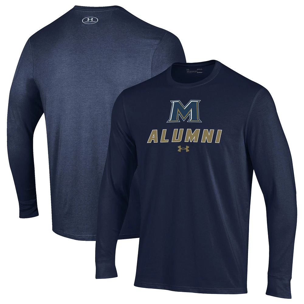 Men's Under Armour Navy Mount St. Mary's Mountaineers Alumni Performance Long Sleeve T-Shirt