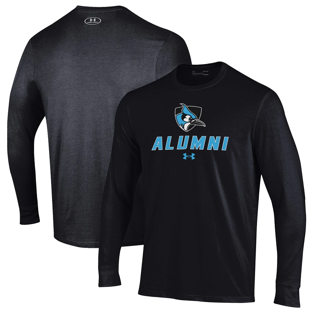 Men's Under Armour Black Johns Hopkins Blue Jays Alumni Performance Long Sleeve T-Shirt