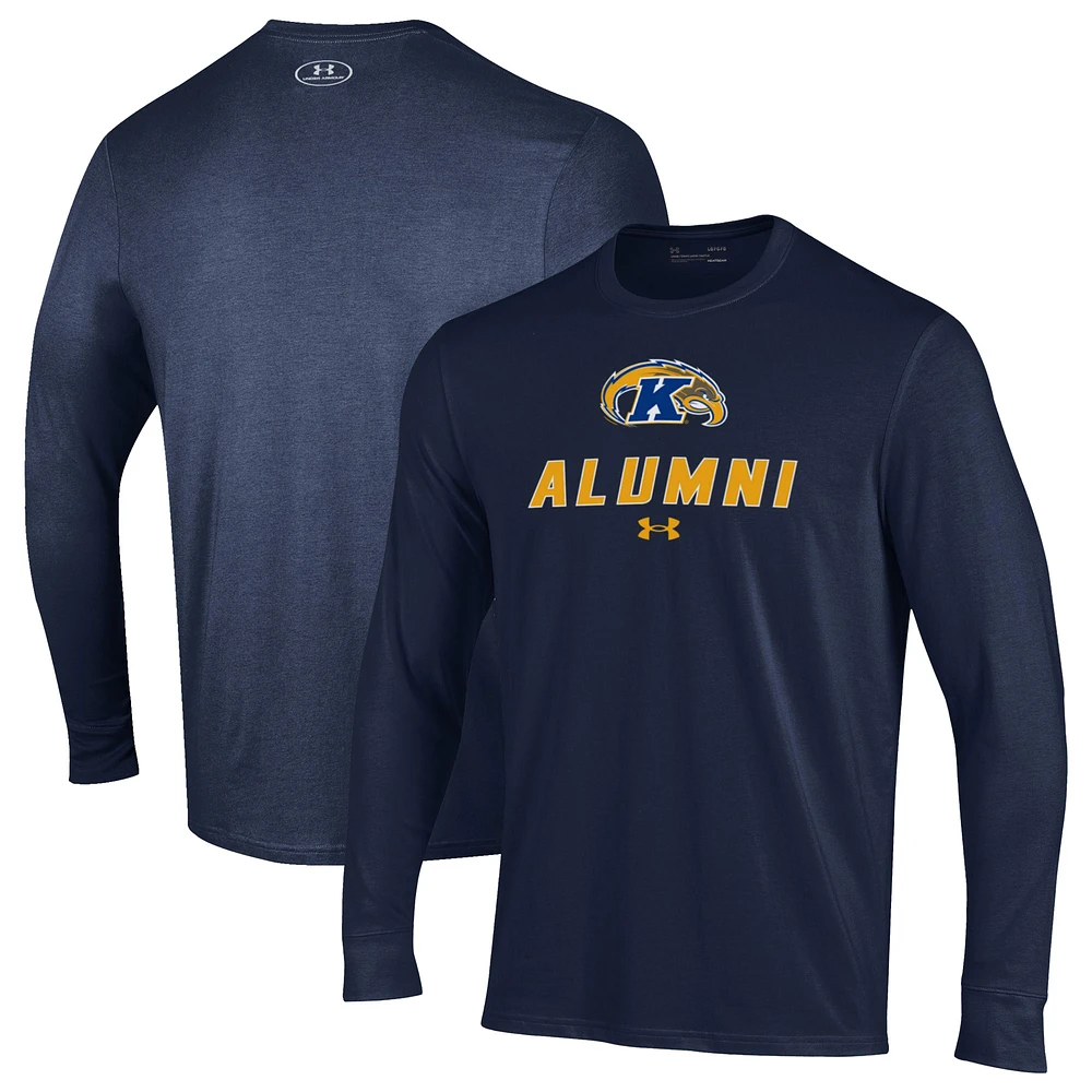 Men's Under Armour Navy Kent State Golden Flashes Alumni Performance Long Sleeve T-Shirt