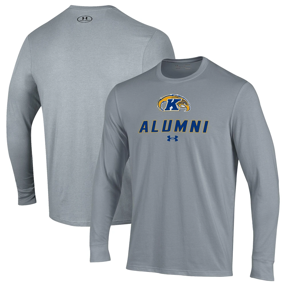 Men's Under Armour Gray Kent State Golden Flashes Alumni Performance Long Sleeve T-Shirt