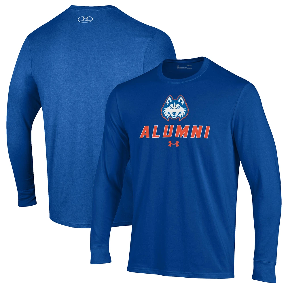 Men's Under Armour Blue Houston Christian Huskies Alumni Performance Long Sleeve T-Shirt