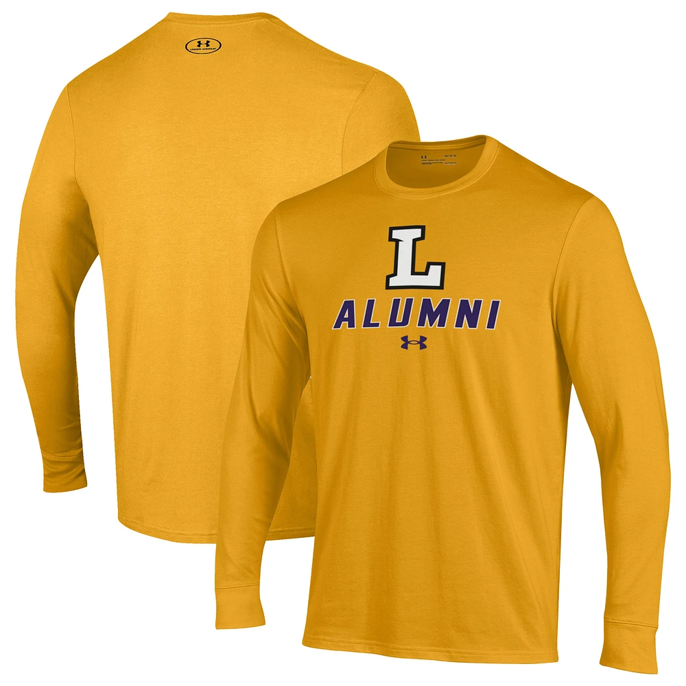 Men's Under Armour Gold Lipscomb Bisons Alumni Performance Long Sleeve T-Shirt