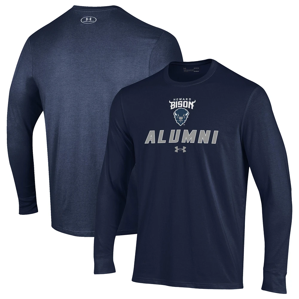 Men's Under Armour Navy Howard Bison Alumni Performance Long Sleeve T-Shirt