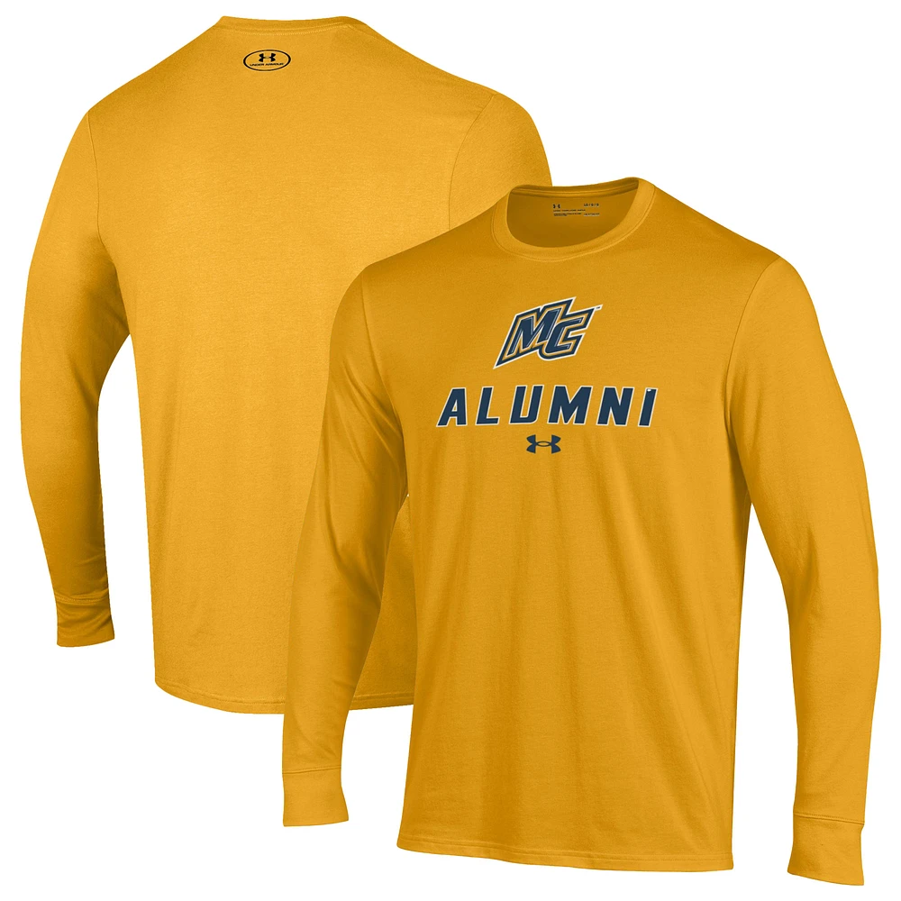 Men's Under Armour Gold Merrimack College Warriors Alumni Performance Long Sleeve T-Shirt