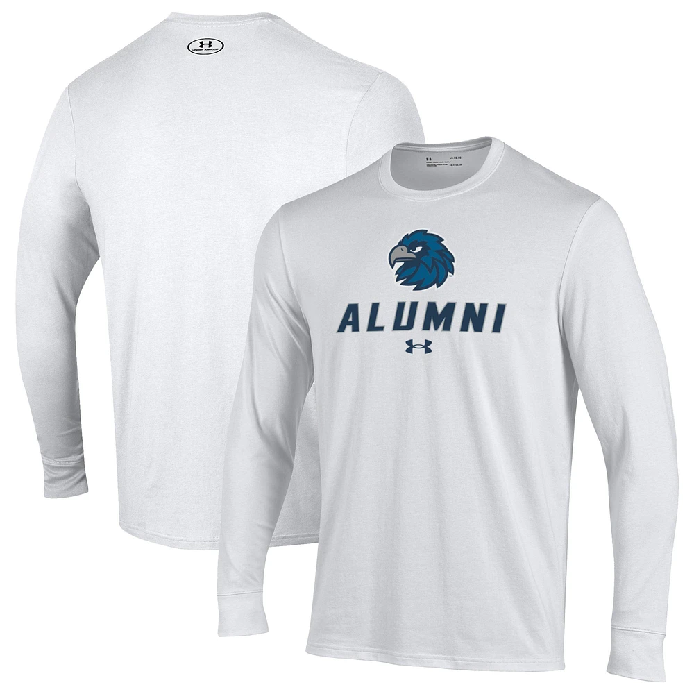 Men's Under Armour White Monmouth Hawks Alumni Performance Long Sleeve T-Shirt