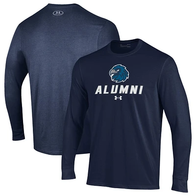 Men's Under Armour  Navy Monmouth Hawks Alumni Performance Long Sleeve T-Shirt