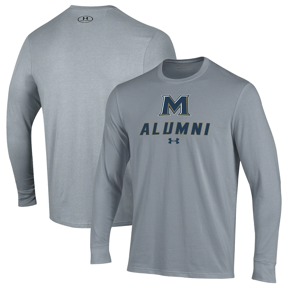 Men's Under Armour Gray Mount St. Mary's Mountaineers Alumni Performance Long Sleeve T-Shirt