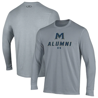 Men's Under Armour  Gray Mount St. Mary's Mountaineers Alumni Performance Long Sleeve T-Shirt