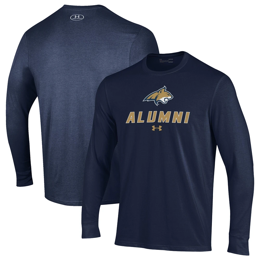 Men's Under Armour Navy Montana State Bobcats Alumni Performance Long Sleeve T-Shirt