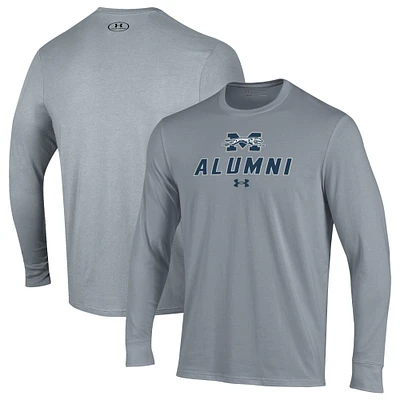 Men's Under Armour Gray Moravian Greyhounds Alumni Performance Long Sleeve T-Shirt