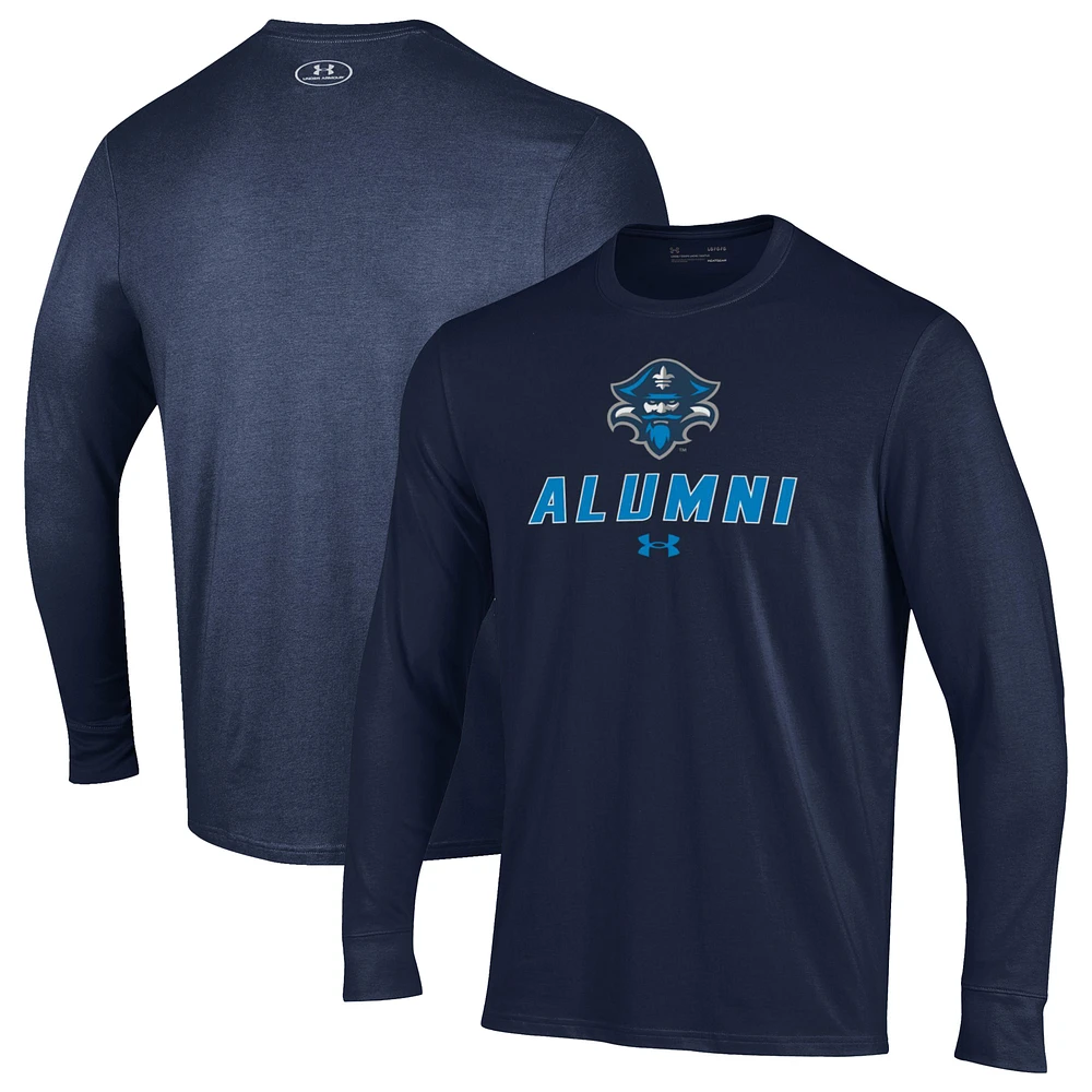 Men's Under Armour Navy New Orleans Privateers Alumni Performance Long Sleeve T-Shirt