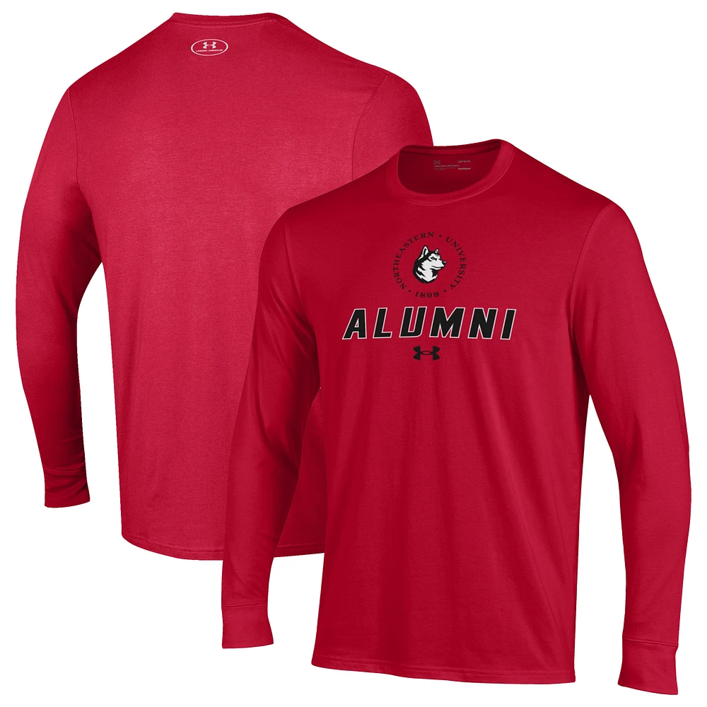 Men's Under Armour Northeastern Huskies Alumni Performance Long Sleeve T-Shirt