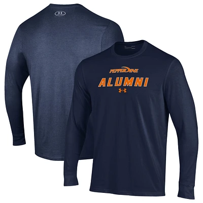 Men's Under Armour Navy Pepperdine Waves Alumni Performance Long Sleeve T-Shirt