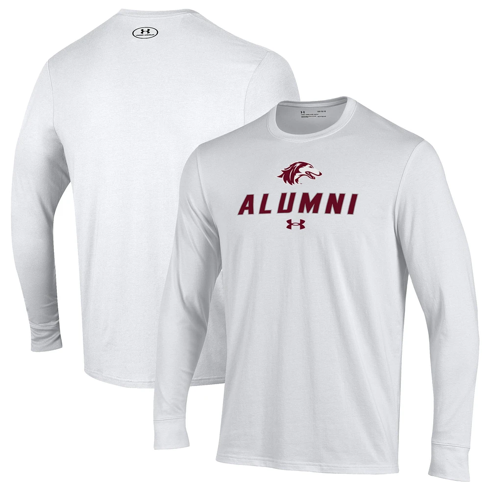Men's Under Armour White Southern Illinois Salukis Alumni Performance Long Sleeve T-Shirt