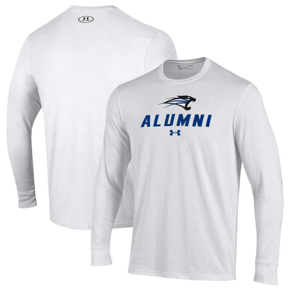 Men's Under Armour White Saint Francis Cougars Alumni Performance Long Sleeve T-Shirt