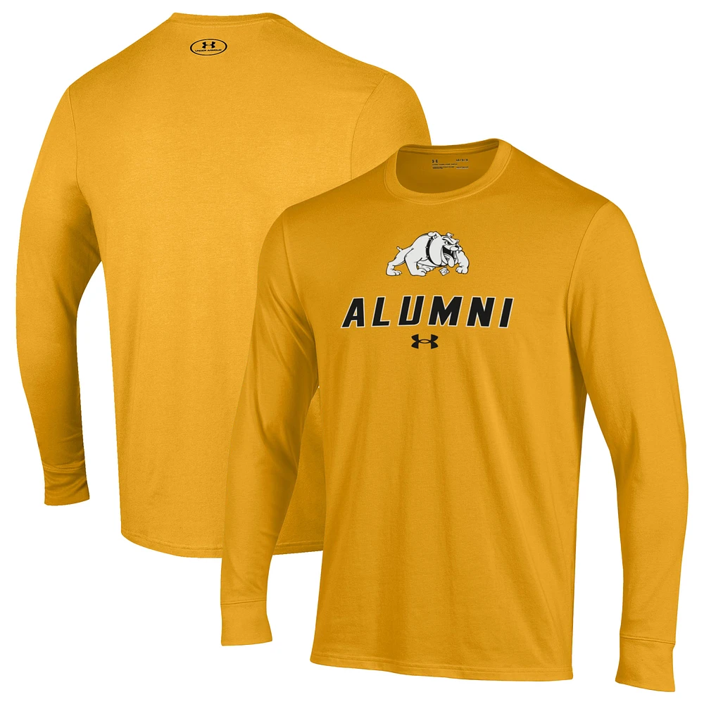 Men's Under Armour Gold Bowie State Bulldogs Alumni Performance Long Sleeve T-Shirt