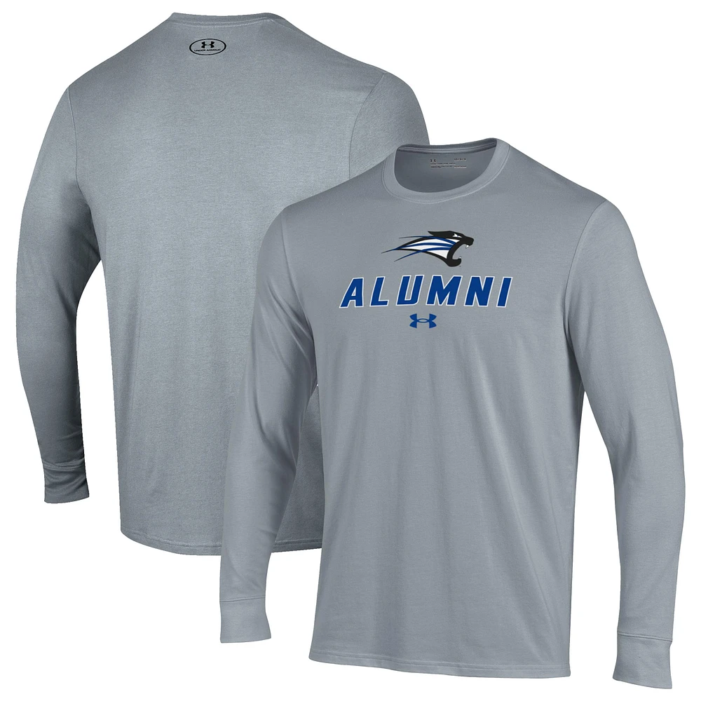 Men's Under Armour Gray Saint Francis Cougars Alumni Performance Long Sleeve T-Shirt