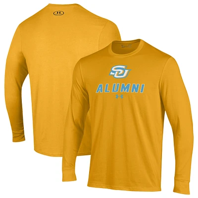 Men's Under Armour Gold Southern University Jaguars Alumni Performance Long Sleeve T-Shirt