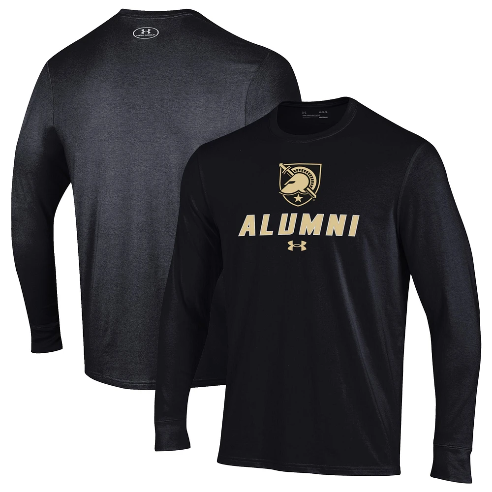 Men's Under Armour Black Army Knights Alumni Performance Long Sleeve T-Shirt