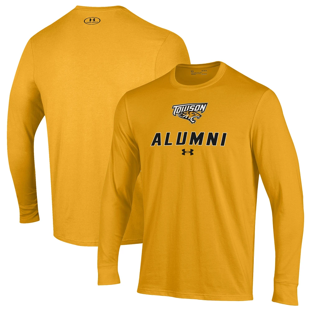 Men's Under Armour Gold Towson Tigers Alumni Performance Long Sleeve T-Shirt