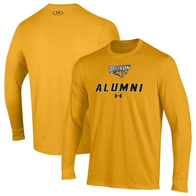 Men's Under Armour Gold Towson Tigers Alumni Performance Long Sleeve T-Shirt