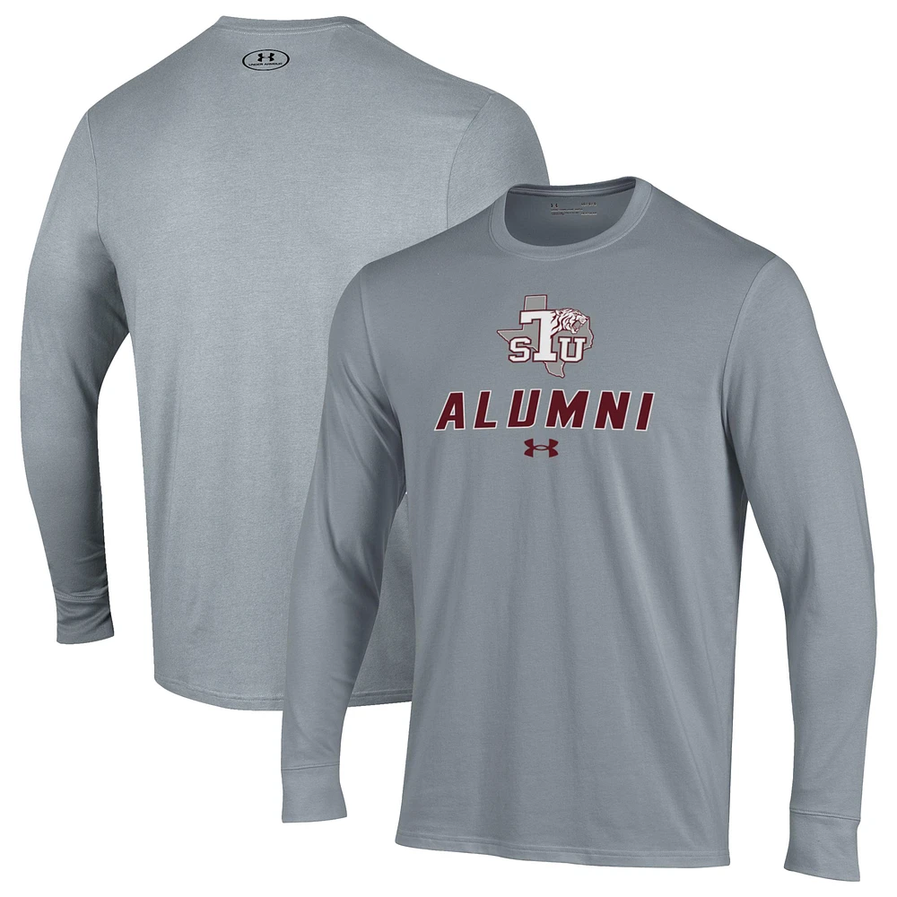 Men's Under Armour Gray Texas Southern Tigers Alumni Performance Long Sleeve T-Shirt