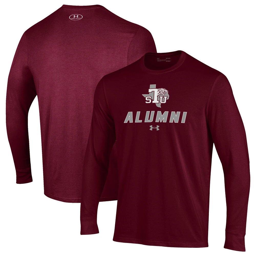 Men's Under Armour Maroon Texas Southern Tigers Alumni Performance Long Sleeve T-Shirt