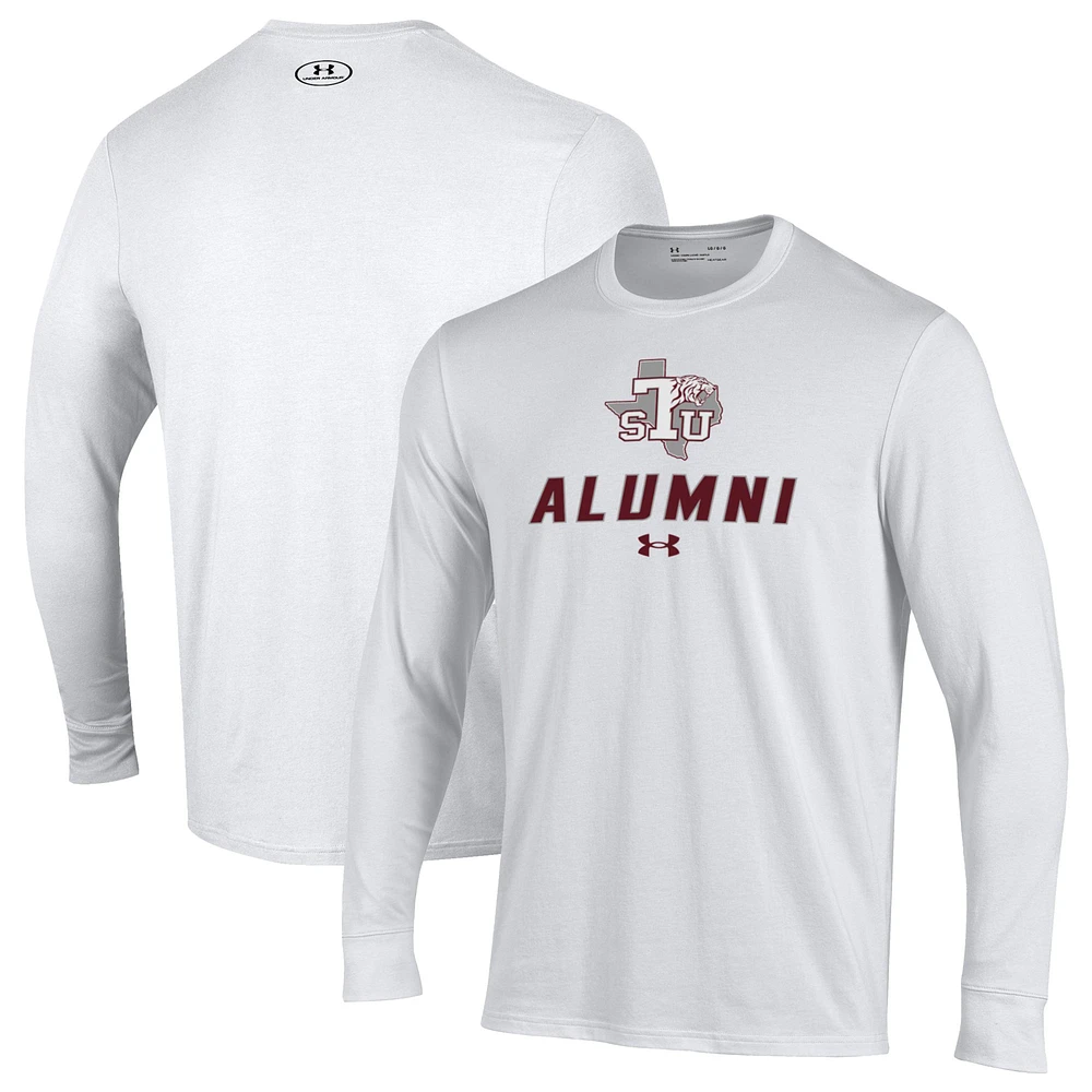 Men's Under Armour White Texas Southern Tigers Alumni Performance Long Sleeve T-Shirt