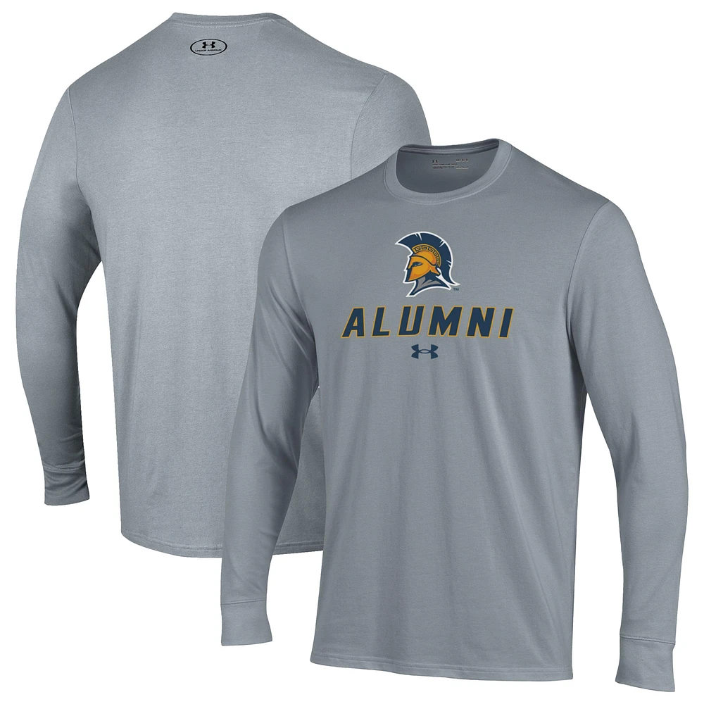 Men's Under Armour Gray UNCG Spartans Alumni Performance Long Sleeve T-Shirt