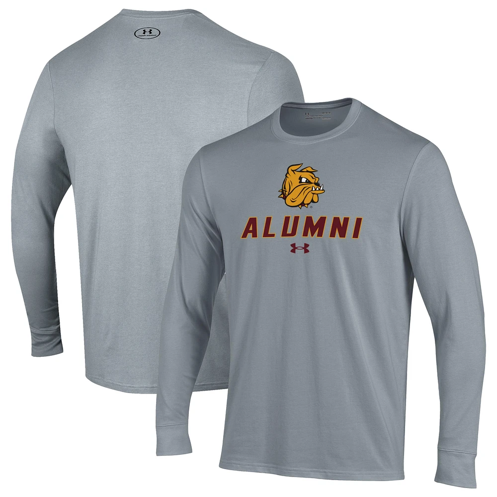 Men's Under Armour Gray Minnesota Duluth Bulldogs Alumni Performance Long Sleeve T-Shirt