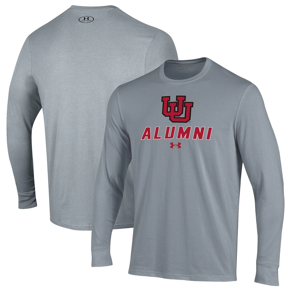 Men's Under Armour Gray Utah Utes Alumni Performance Long Sleeve T-Shirt