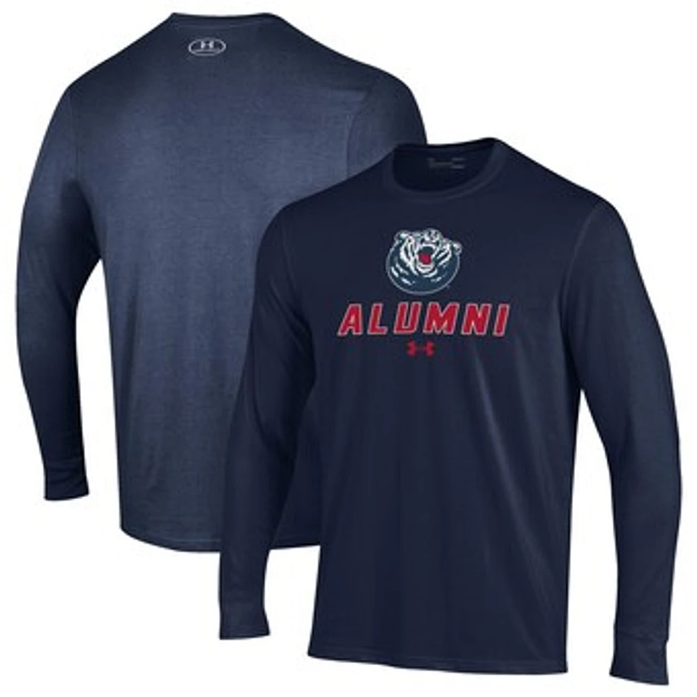 Men's Under Armour Navy Belmont Bruins Alumni Performance Long Sleeve T-Shirt