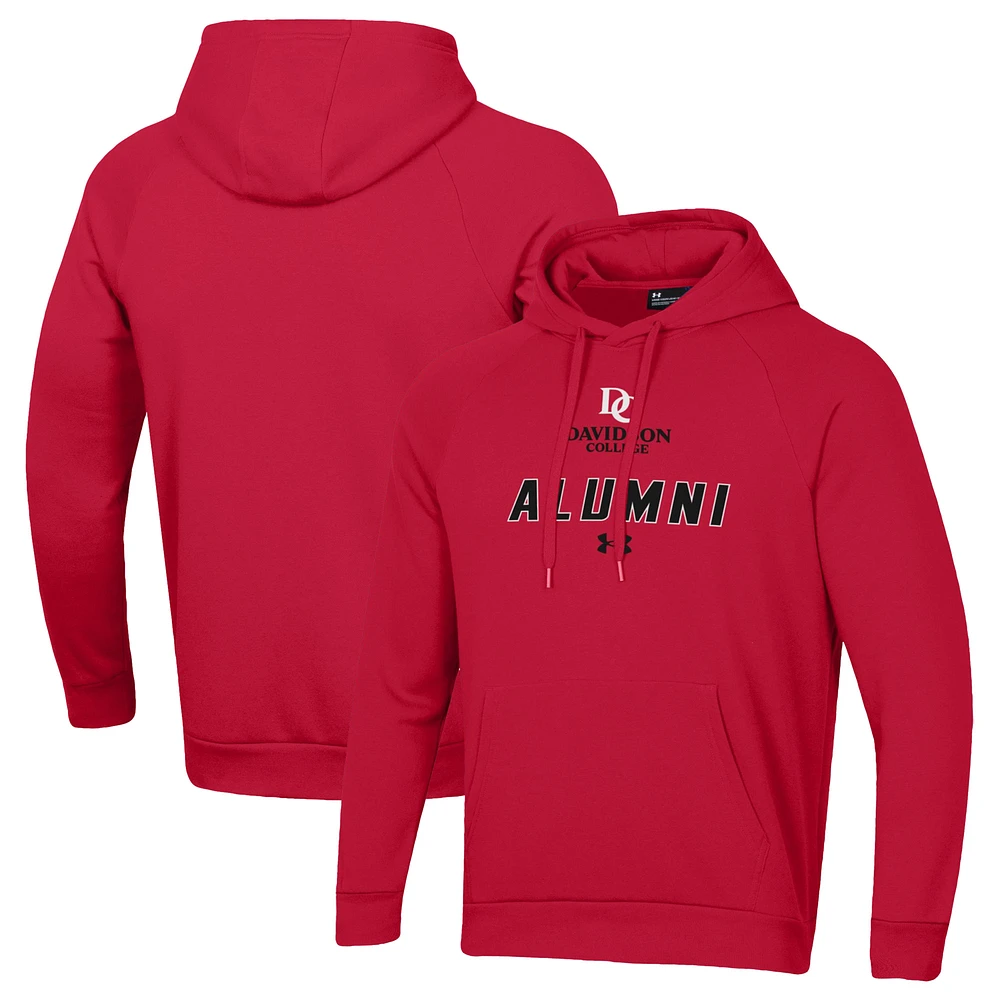 Men's Under Armour Red Davidson Wildcats Alumni Rival Fleece Pullover Hoodie