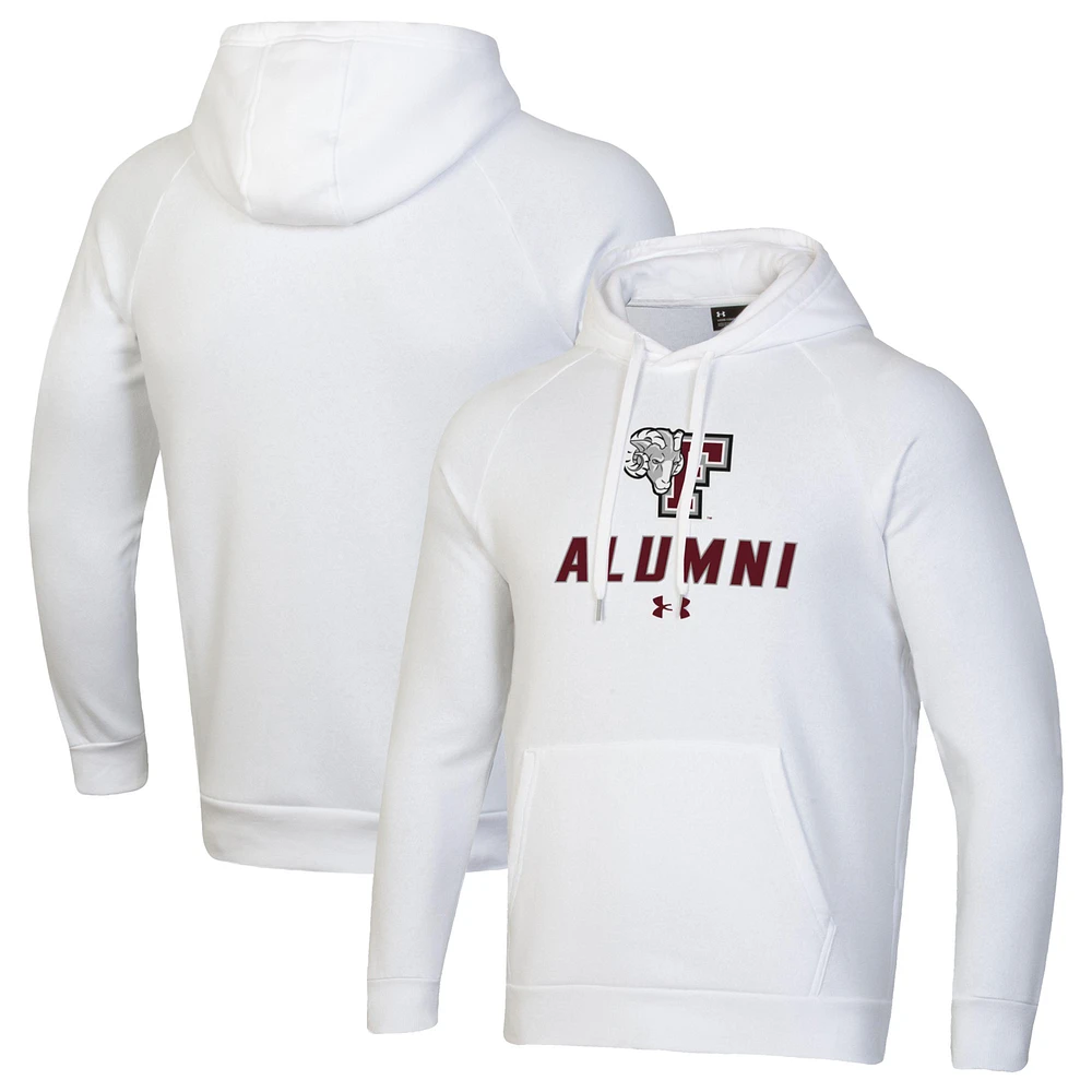 Men's Under Armour White Fordham Rams Alumni Rival Fleece Pullover Hoodie