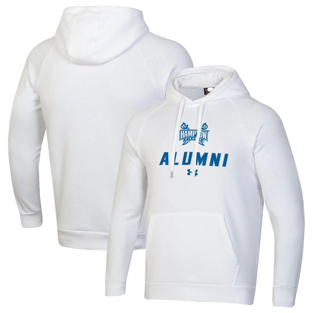 Men's Under Armour White Hampton Pirates Alumni Rival Fleece Pullover Hoodie