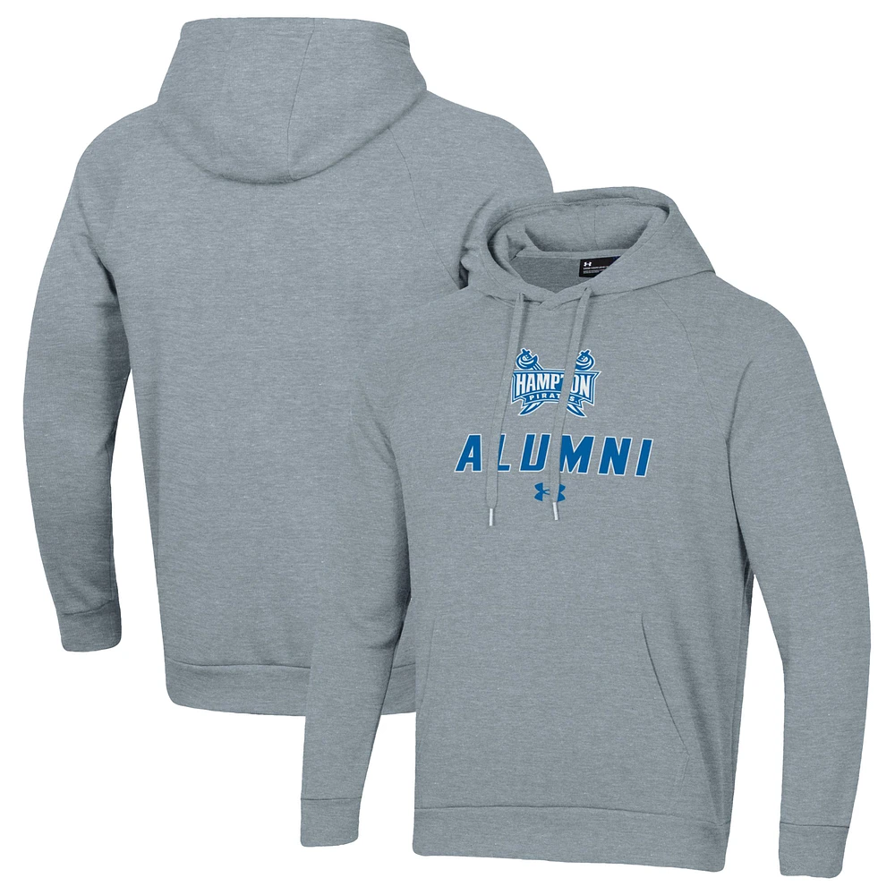 Men's Under Armour Gray Hampton Pirates Alumni Rival Fleece Pullover Hoodie
