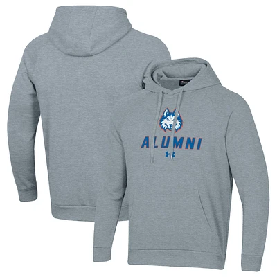 Men's Under Armour Gray Houston Christian Huskies Alumni Rival Fleece Pullover Hoodie