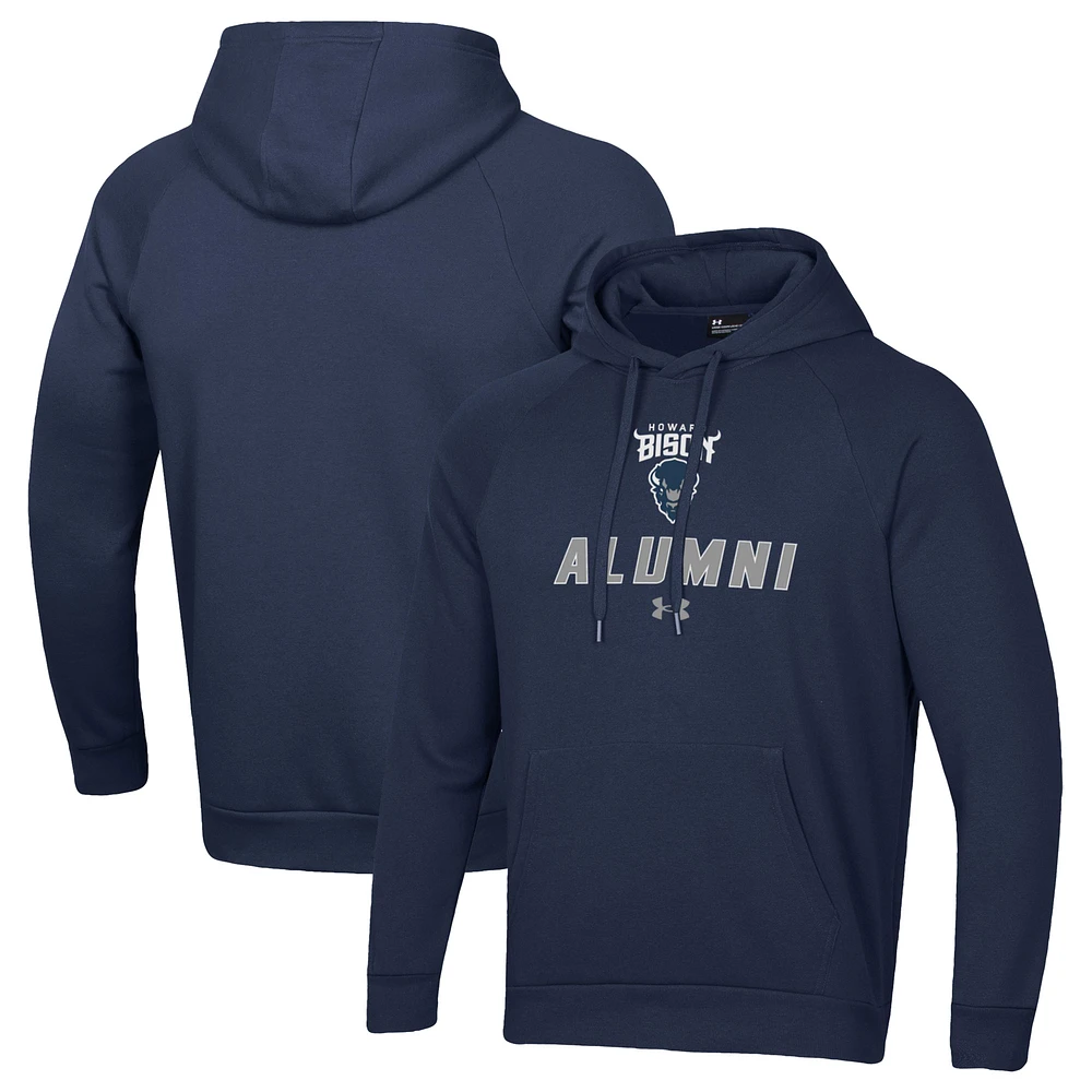 Men's Under Armour Navy Howard Bison Alumni Rival Fleece Pullover Hoodie