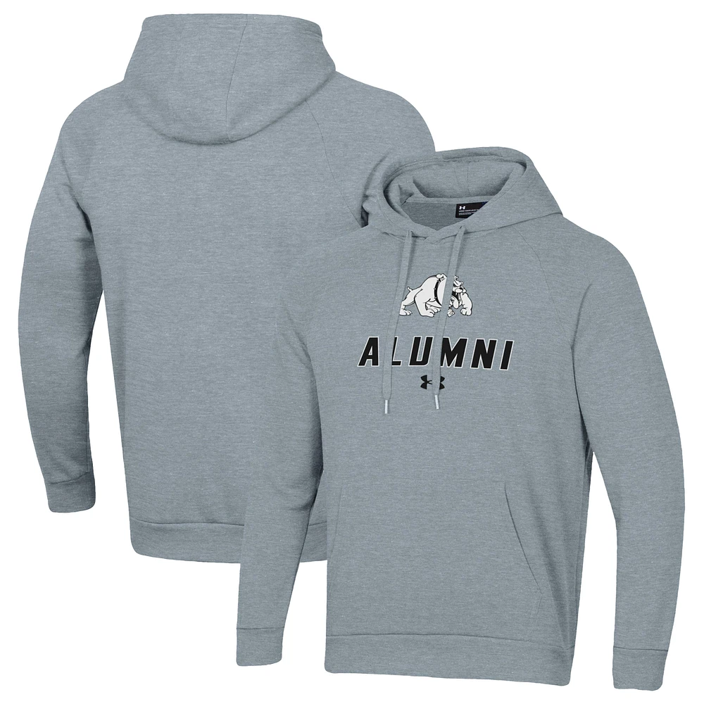 Men's Under Armour Gray Bowie State Bulldogs Alumni Rival Raglan Fleece Pullover Hoodie