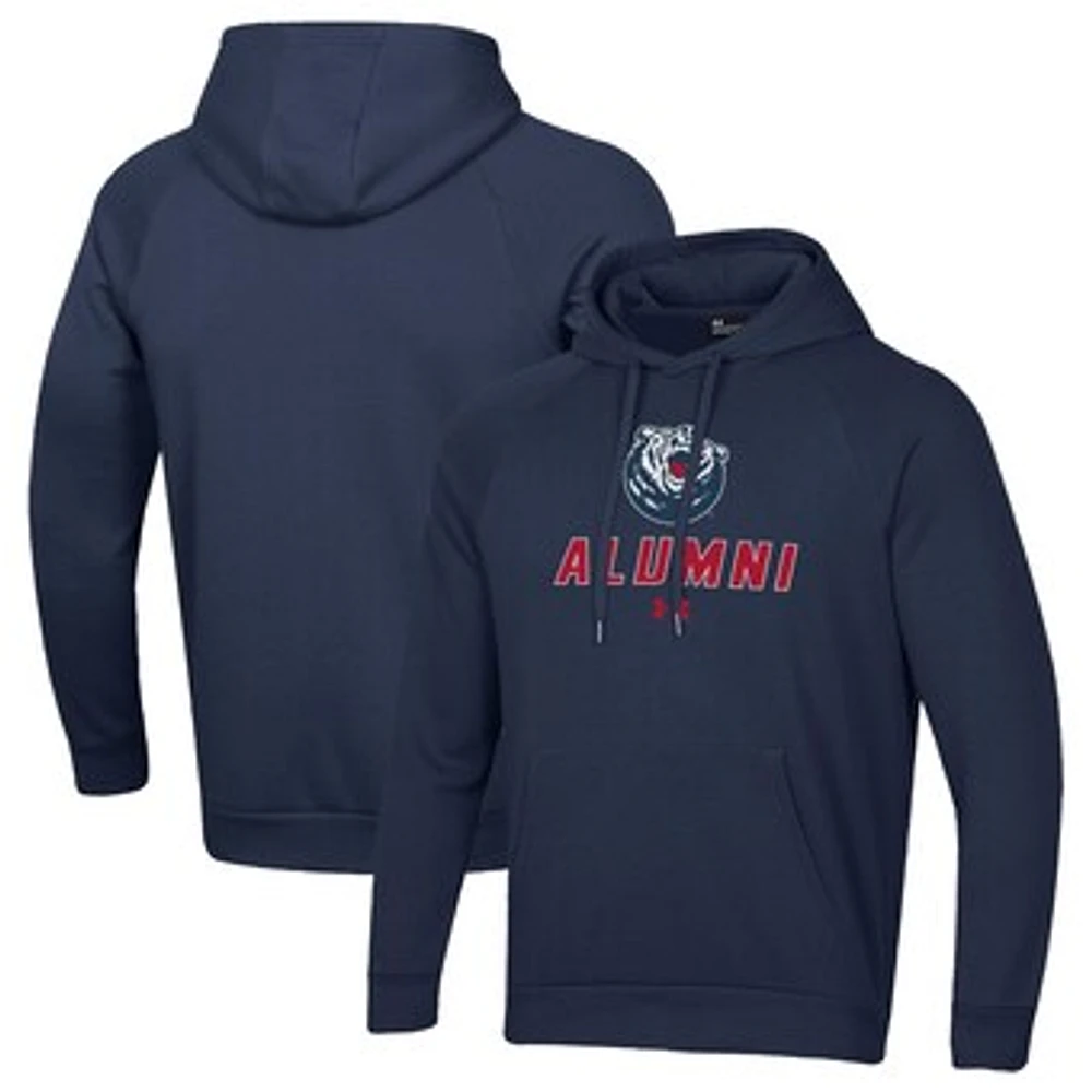 Men's Under Armour Navy Belmont Bruins Alumni Rival Fleece Pullover Hoodie