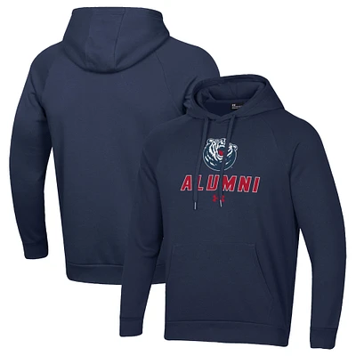 Men's Under Armour Navy Belmont Bruins Alumni Rival Fleece Pullover Hoodie
