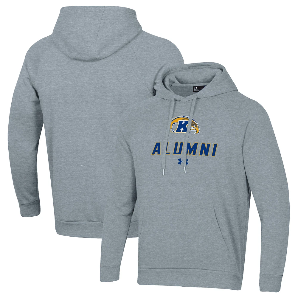 Men's Under Armour Gray Kent State Golden Flashes Alumni Rival Fleece Pullover Hoodie