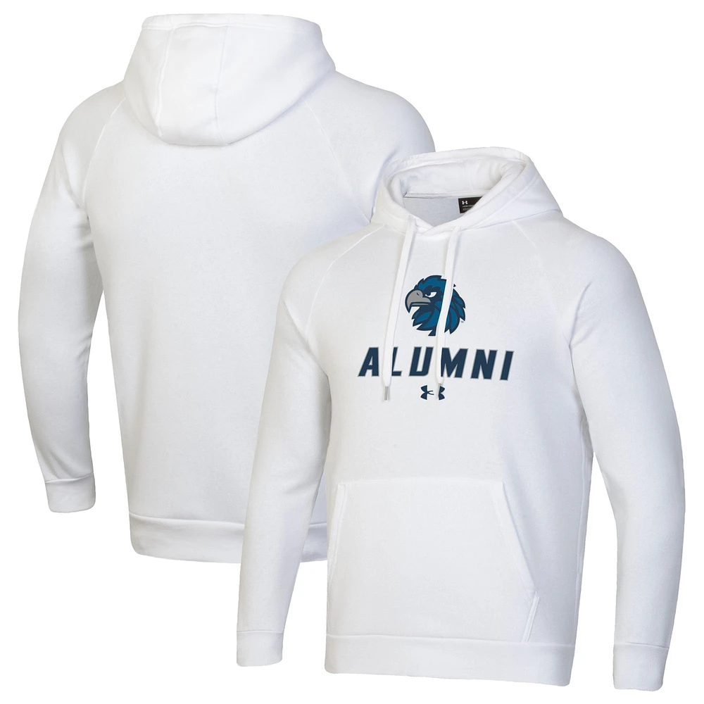Men's Under Armour White Monmouth Hawks Alumni Rival Fleece Pullover Hoodie