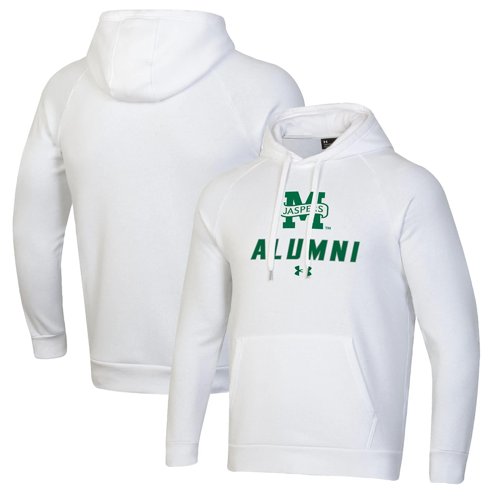 Men's Under Armour White Manhattan Jaspers Alumni Rival Fleece Pullover Hoodie
