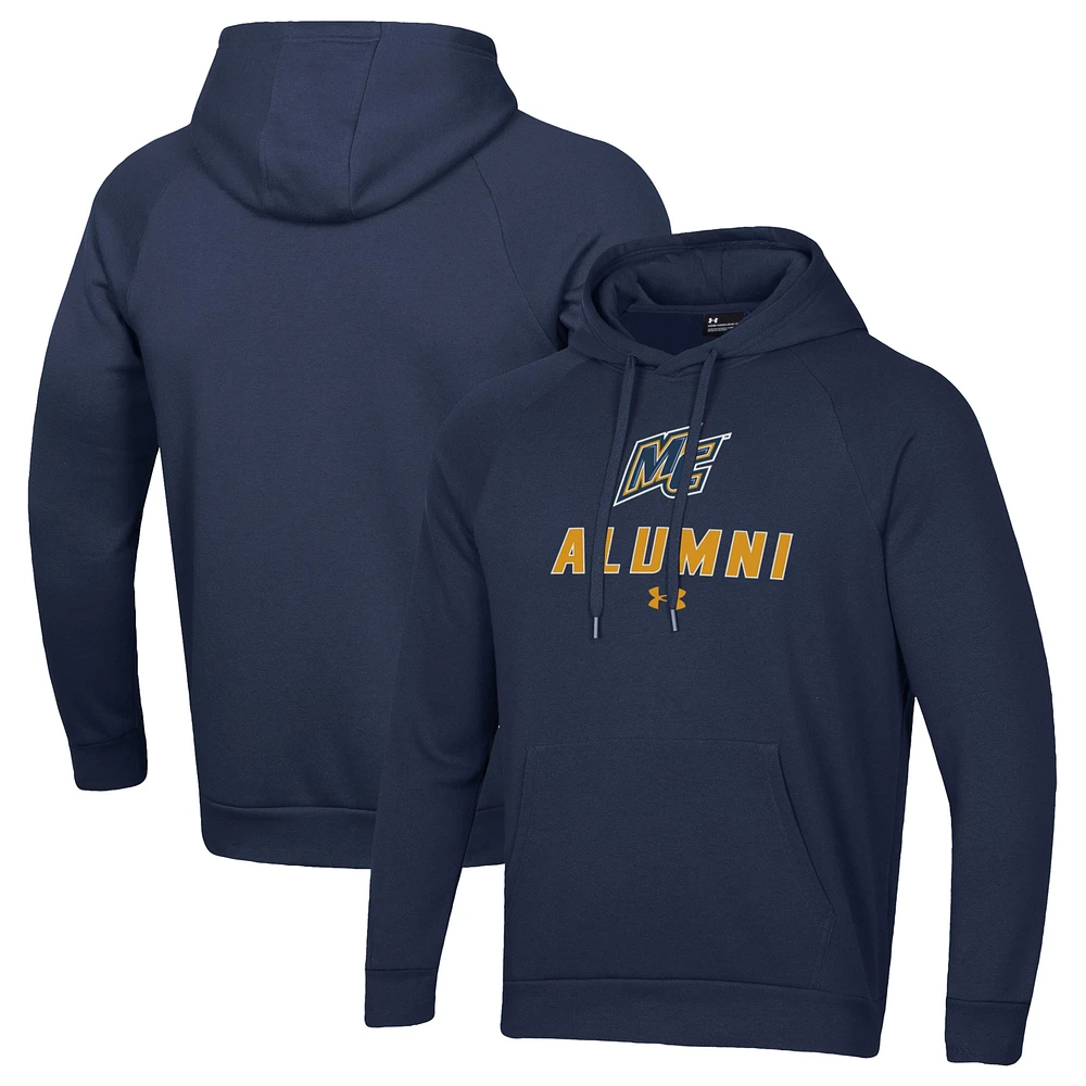Men's Under Armour Navy Merrimack College Warriors Alumni Rival Fleece Pullover Hoodie