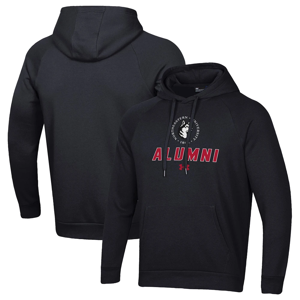 Men's Under Armour Black Northeastern Huskies Alumni Rival Fleece Pullover Hoodie